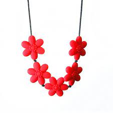 New Siliconies Flower Necklace Gladiolus Red Designed For Mom To Wear And Baby To Enjoy Www Familybedrock Com Flower Necklace Necklace Gladiolus