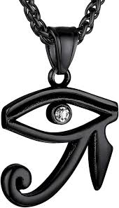 Eye Of Horus Necklace Lg Silver Pendant - Heart Mala Yoga Jewellery