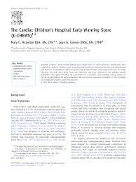 Pdf The Cardiac Childrens Hospital Early Warning Score C
