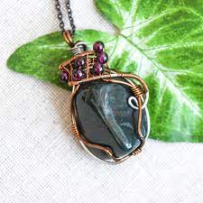 Bloodstone Necklace Garnet Beads 50th Birthday 50th Etsy Bloodstone Necklace Bloodstone Garnet Crystal