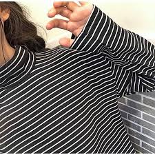Black And White Long Sleeve Turtleneck Itgirl Shop Stripes Black White Long Sleeve French Turtle Neck Shirt Aesthetic Apparel Tumblr C Harajuku Fashion Street Black And White Shirt Turtleneck Shirt