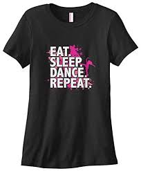 Threadrock Womens Eat Sleep Dance Repeat T Shirt S Black