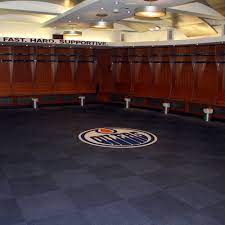 Joey moss, longtime locker room attendant for the edmonton oilers, died monday. Edmonton Oilers Locker Room Custom Made Carpet Logo From Main Dressing Room Floor Nhl Auctions