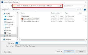 The new folder dialog opens. How To Create A Custom Dictionary In Microsoft Word