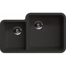 The 60/40 bowl split allows for washing larger items while still leaving the smaller bowl open. Black Granite Composite 40 60 Undermount Kitchen Sink