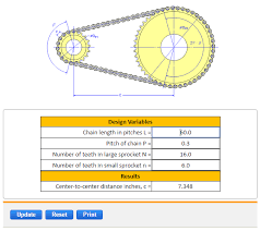 Sprocket Center Distance Equation And Calculator Engineers Edge Www Engineersedge Com