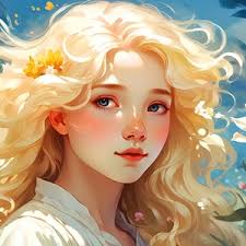 Young Girl, Picking Flowers, Blonde, Pigtails ,1960s