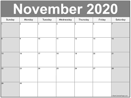 November 2020 Calendar Printable Calendar Printables Monthly Calendar Printable Printable Calendar Template