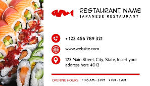 Restaurant chef business card template. Japanese Restaurant Business Card Vorlage Postermywall
