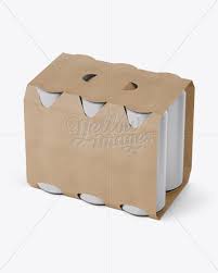 Download Kraft Paper 6 Pack Cans Carrier Mockup Halfside View High Angle Shot In Can Mockups On Yellow Images Object Mockups PSD Mockup Templates