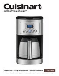 Cuisinart launches its new t series line with a coffeemaker that is going to change the dynamic of today's kitchen. Cuisinart Dcc 3400p1 Dcc 3400 Owner S Manual Manualzz