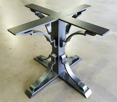 Metal Table Base Pedestal Style Peyton Image 1 In 2020 Metal Table Base Metal Table Steel Table Base