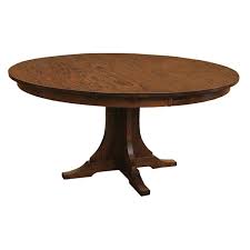 Round dining table with leaf extension. Amish Mission 60 Inch Round Dining Table With Leaf