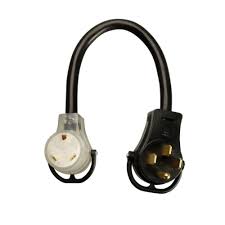 Southwire 1 5 Ft 10 3 Stw 50 Amp To 30 Amp Rv Power Adapter Extension Cord With Power Light Plug Extension Cord Plugs Cord