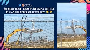 Predictive programming / occult propaganda / messages hidden in plain sight. Man Uses Excavator To Fly Airplane Video Leaves Netizens Enthralled Trending News The Indian Express