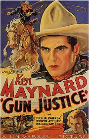 GUN JUSTICE Movie POSTER 27x40 B Ken Maynard Cecilia Parker Hooper Atchley 