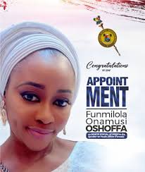 SISTER FUNMILOLA ONAMUSI OSHOFFA BAGS GOVERNMENT APPOINTMENT