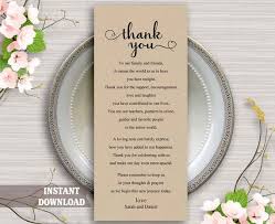Printable Thank You Place Card Wedding Thank You Card Template Table Sign Instant Download Editable Card Heart Script Thank You Card Diy In 2020 Wedding Thank You Cards Thank You Card