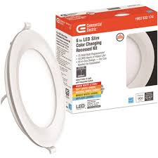 The halo rldm6 selectable series is a complete recessed lighting kit that features the sleek aesthetics of the rl retrofit series without using a recessed housing. Commercial Electric Part 53807101 Ultra Slim 6 In Selectable Cct Canless Color Integrated Led Recessed Light Trim Downlight 900 Lumens Dimmable Trim Home Depot Pro
