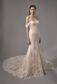 2020 Bridal Gowns The Off The Shoulder Edit Houston Wedding Blog Enzoani Wedding Dresses Wedding Dresses Bardot Wedding Dress