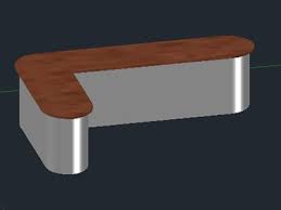 Download cad block in dwg. Reception Desk Counter In 3d In Autocad Cad 220 08 Kb Bibliocad