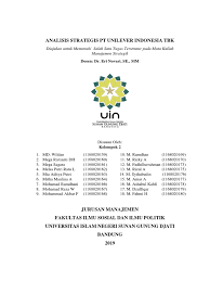 Berikut strategi pemasaran dalam pt. K 2 Analisis Strategik Pt Unilever Indonesia Tbk