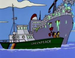 Nu redde het logo van de milieuorganisatie zijn leven. Greenpeace Simpsons Wiki Fandom