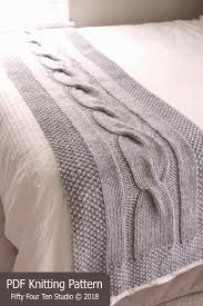 Bed Runner Knitting Pattern River Of Dreams Cable Blanket Etsy Bed Runner Orme Battaniyeler Orgu