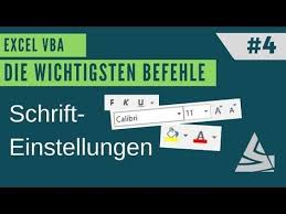 Excel Vba Die Wichtigsten Befehle 4 Schrifteinstellungen Fett Kursiv Farbe Grosse Youtube Lernen Einstellungen Kursive