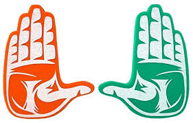 Miami Hurricanes The U Hand Sign Foam Hands Foam Finger Miami Hurricanes Hurricanes Football Miami Hurricanes Football