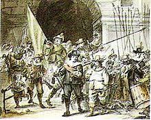 Rembrandt, de compagnie van kapitein frans banning cocq en luitenant willem van de benaming nachtwacht dateert uit de achttiende eeuw toen het schilderij al enigszins nagedonkerd was. Die Nachtwache Wikipedia