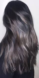 Love The Grey With Dark Brunette Blonde Highlights Silver And Dark Brunette Hair Color Dark Brunette Hair Hair Styles Brown Hair Looks