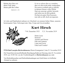 Geliebt, gejagt und unvergessen ist ein afrikaroman des deutschen autors arnold krieger, der 1955 herausgegeben wurde. Traueranzeigen Von Kurt Hirsch Waz Trauer De