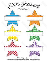 Free Printable Star Shaped Name Tags The Template Can Also Be Used For Creating Items Like Labels And Place Car Nametags For Kids Name Tags Name Tag Templates