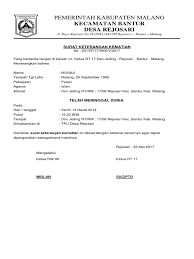 Surat bulanan kebenarandiluluskan cuti sakit barah 12.09.2008, 19.09.2008, catatkanbergaji penuh selama 26 hari 25.09.2008 hingga no. Contoh Surat Keterangan Kematian Dari Desa Bagi Contoh Surat