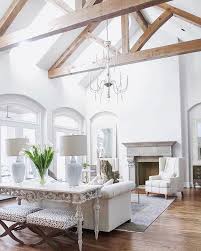 Explore bedrooms to living rooms with high vertical space. Open Vaulted White Living Room With Beams Traditional Living Room Decor Vaulted Living Rooms Vaulted Ceiling Living Room Vaulted Ceiling Decor