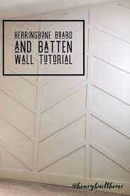 Honey Built Home Tutorial Herringbone Board And Batten Wall Diy Home Remodeling Farm House Living Room Home Diy