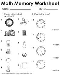 Objects That Roll And Time Math Memory Worksheet Math Time Worksheets Printable Math Worksheets