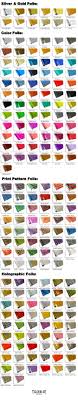 Textile Foils Color Chart