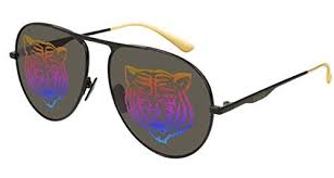 Gucci Gg0334s 002 Black Metal Aviator Sunglasses Gucci Tiger Lens Sunglasses Online Fashion Eyeglasses Sunglasses