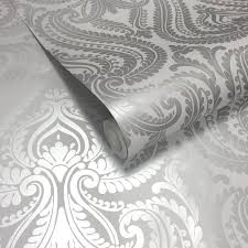 Black And Silver Bedroom Wallpaper Shimmer Damask Wallpaper Soft Grey Silver Silver Wallpaper Living Room Grey Damask Wallpaper Feature Wall Bedroom