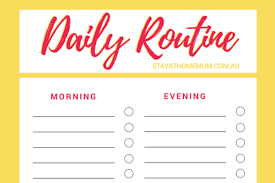 Daily Routine Chart Stay At Home Mum