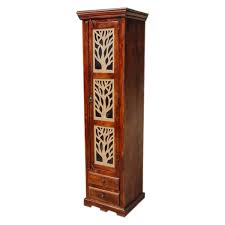 Find cabinets with keys, coat & shoe storage for your hallway. Mia Solid Wood Tall Narrow Armoire Display Cabinet With Drawers
