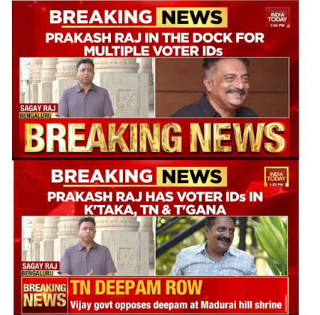 He has voter ID in multiple locations including Karnataka, Tamil Nadu & Telengana... Non Bailable warrant has already been issued against Prakash Raj by court twice.... Does LKFC want him to have