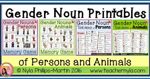 Nylas Crafty Teaching Gender Noun Printables