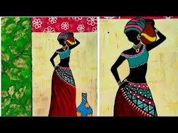 Black And White African Art Canvas Texture African Woman Painting Statement Wall Decor African Lady Painting Priya Art Studio Youtube Woman Painting African Art Paintings African Women