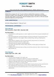 clinic manager resume samples qwikresume