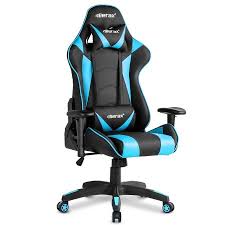 merax racing style gaming chair reclining ergonomic leather chair including headrest and lumbar support blue walmart com gaming chair high back chairs racing chair