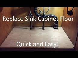 How To Replace Rotted Sink Base Cabinet Floor Bottom Easy Home Mender Youtube Sink Cabinet Replacing Kitchen Sink Sink Repair