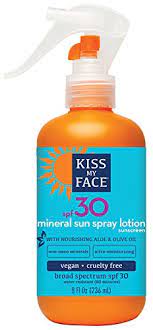 Spray sunscreen is sold by brands like coppertone and neutrogena and it's easily accessible. Amazon Com Kiss My Face Mineral Sun Spray Sunscreen Lotion Spf 30 Sunblock 8 Oz Beauty